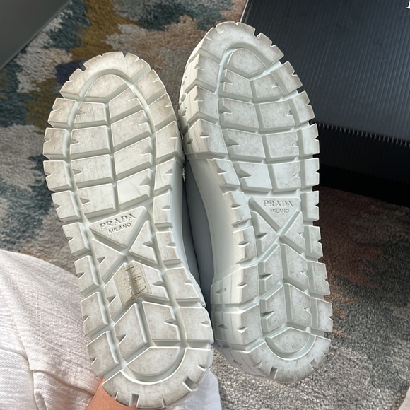 Prada Double Wheel nylon gabardine platform sneakers cornflower blue - Picture 6 of 7